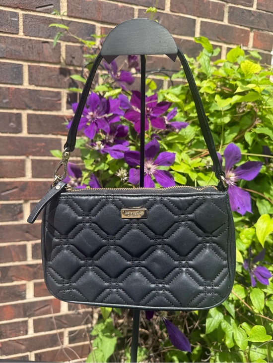 kate spade Handbags - Kate Spade Black Quilted Leather Pouch Wristlet Y2K mini bag